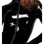 Spīdīga melna mini kleita ar rāvējslēdzēju visā garumā M - Noir 