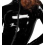 Spīdīga melna mini kleita ar rāvējslēdzēju visā garumā L - Noir 