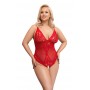 crotchless transparent red body - COTTELLI Curves 3XL
