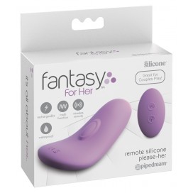 Uzliekams Biksīšu Vibrators - FFH Remote Silicone Please Her violets