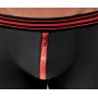 Melni matēta izskata bokseršorti ar sarkanām detaļām un rāvējslēdzēju XL - Svenjoyment