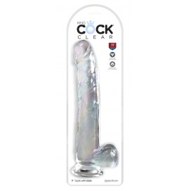 30.5cm King Cock Clear 11 w balls Clear