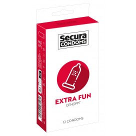 Prezervatīvi punktoti lateksa 12 gab - Secura - Extra Fun