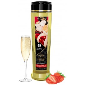 Erotiska masāžas eļļa ar dzirkstošā vīna un zemeņu aromātu 240 ml - Shunga
