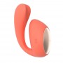 couples vibrator with rotating motion - LELO IDA WAVE coral red
