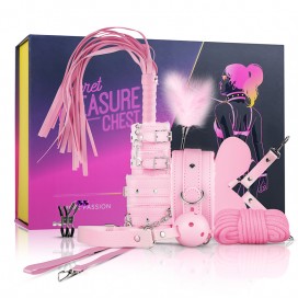  BDSM iesācēju komplekts 11-daļīgs rozā - Secret Pleasure Chest - Pink Passion