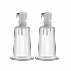 Temptasia - Nipple Pumping Cylinders - Set of 2 (1 inch Diameter) - Clear