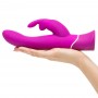 Ieliekts vibrators ar klitora stimulāciju violets - Happy Rabbit Curve