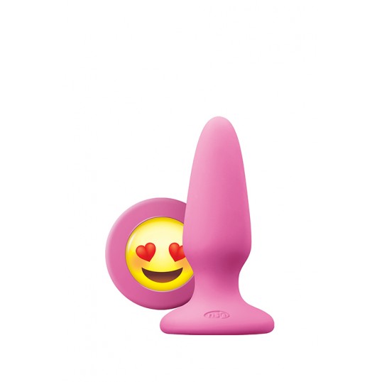 Розовая силиконовая пробка среднего размера emoji ily - 10,2 см.