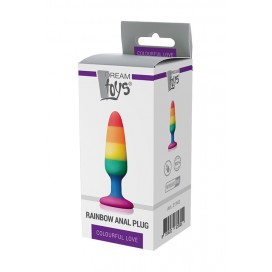 Colourful love rainbow anal plug small