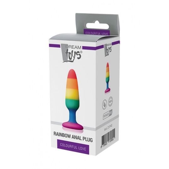 Разноцветная анальная втулка rainbow anal plug small - 11 см.