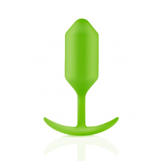 Anālais aizbāznis ar svara bumbiņu iekšpusē gaiši zaļš - Snug Plug 3 - B-Vibe
