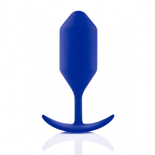 Anālais aizbāznis ar svara bumbiņu iekšpusē zils - Snug Plug 4 - B-Vibe