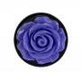 Metāla anālais aizbāznis ar violetu rozes dekoru pamatnē - lux active 