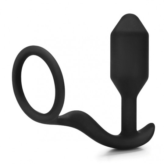 Анальная пробка с эрекционным кольцом b-Vibe Snug & Tug S, черный