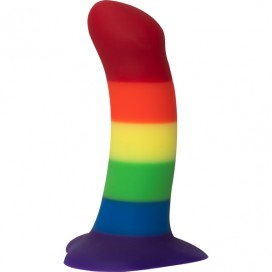 Daudzkrāsains dildo ar piesūcekni 14,5cm - Fun Factory - Amor Pride Edition