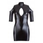 Ādas imitācijas kleita ar izgriezumiem melna XL - Cottelli