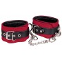 Leather ankle cuffs red