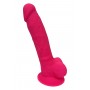 Dubultā blīvuma dildo ar sēkliniekiem 18cm rozā - REAL LOVE - Dream Toys