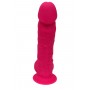 Dubultā blīvuma dildo ar sēkliniekiem 18cm rozā - REAL LOVE - Dream Toys