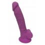 Dubultā blīvuma dildo ar sēkliniekiem 18cm violets - REAL LOVE - Dream Toys