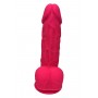 Dubultā blīvuma dildo ar sēkliniekiem 21cm rozā - REAL LOVE - Dream Toys