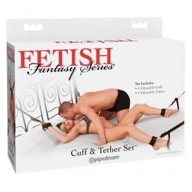 Roku un kāju savaldīšanas komplekts melns gultā fetish fantasy series