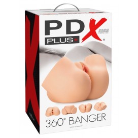 Reālistisks masturbators ar divām atverēm - PDX Plus 360° Banger Light