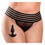 Комплект трусики и анальная пробка Hookup Panties Crotchless Love Garter Fits, черный - XL/XXL
