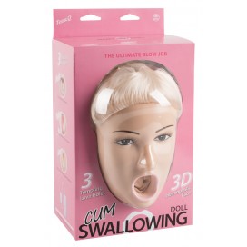 Кукла надувная для мужчин с 3d лицом и вибрацией «cum swallowing», цвет бежевый, nmc 5139540000