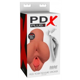 Мастурбатор вагина и анус Pipedream PDX Plus Pick Your Pleasure Stroker, загорелый
