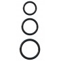 Набор из трех черных эрекционных колец silicone 3-ring stamina set