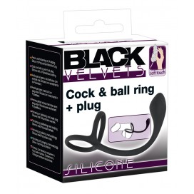 Dzimumlocekļa gredzens uzmava black velvets cock + ball ring