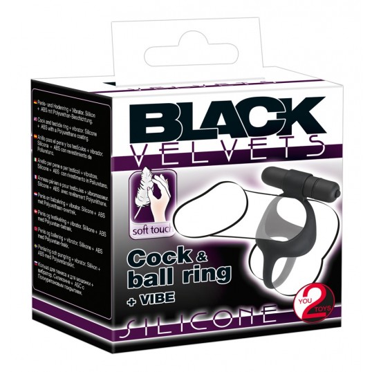 Dzimumlocekļa gredzens uzmava black velvets cock & ball ring