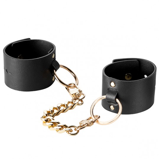 Черные наручники wide cuffs на цепочке