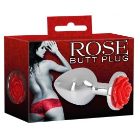 Втулка You2Toys Rose Butt Plug с красной розочкой