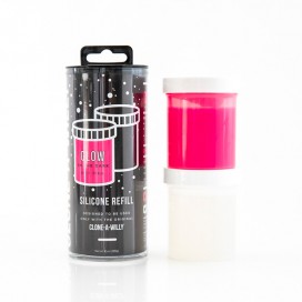 Clone-a-willy - refill glow in the dark hot pink silicone