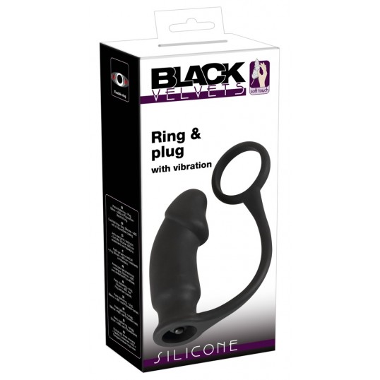Фаллоимитатор дилдо 14cm черный black velvets ring plug
