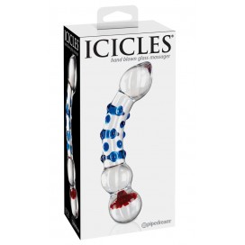 Stikla dildo icicles no. 18 caurspīdīgs