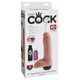 Dildo ar sēkliniekiem un spermas rezervuāru 20cm - king cock