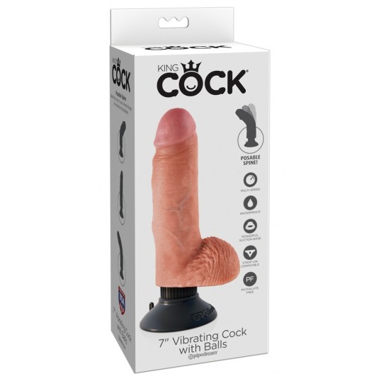 King cock 18cm vibr./w.balls