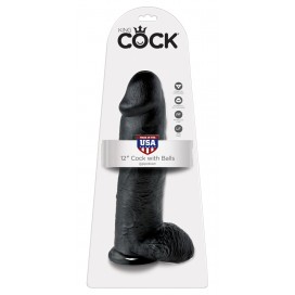 Классический дилдо 30,5cm черный с яичками king cock