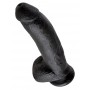 Чёрный фаллоимитатор 9" cock with balls - 22,9 см.