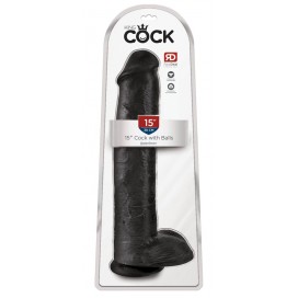 King cock 15" cock w balls dar