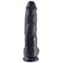 Реалистичный чёрный фаллоимитатор-гигант 10" cock with balls - 25,4 см.
