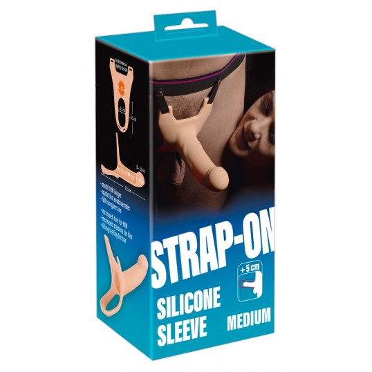 Полый силиконовый страпон на ремнях Silicone Strap-on by You2Toys Medium, телесный