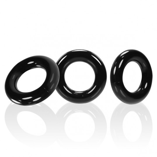 Erekcijas gredzenu komplekts 3 gab melni - Oxballs - willy rings 