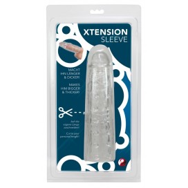 Удлиняющая пенис насадка на член 22cm прозрачный цвет xtension sleeve