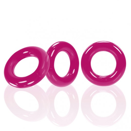 Erekcijas gredzenu komplekts 3 gab rozā - Oxballs - willy rings