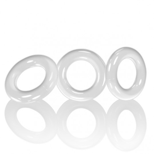 Erekcijas gredzenu komplekts 3 gab balti - Oxballs - willy rings